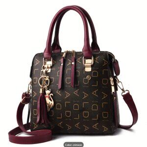 Colorful Monogram Crossbody Bag – Zipper Closure, Casual Chic